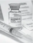  ?? MEL EVANS, AP ?? Naloxone is used in heroin and morphine overdoses.