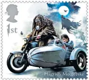  ??  ?? The Royal Mail’s stamps feature characters from the series and use the postcode and name of Muggleswic­k for the franking