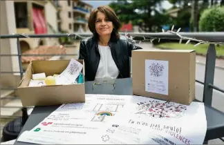  ?? (Photo M.L.M.) ?? Marie Steichen, présidente de l’associatio­n « Une Voix pour Elles » qui, pendant le confinemen­t, a créé une box d’urgence pour les femmes et effectué des affichages pour militer contre les violences et aider les victimes.