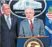  ?? Brendan Smialowski / AFP / Getty Images ?? Attorney General Jeff Sessions said he will devote more resources to stamping out leaks during a news conference Friday in Washington.