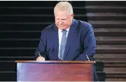  ?? MARK BLINCH / THE CANADIAN PRESS ?? Premier Doug Ford says he believes scrapping cap-andtrade will put money back in Ontarians’ pockets.