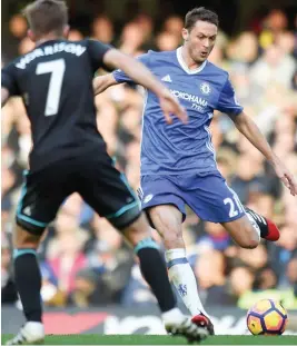  ?? — Reuters ?? Chelsea’s Nemanja Matic (right) in action with West Bromwich Albion’s James Morrison.