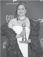  ?? DAN MACMEDAN/USA TODAY ?? “Killers of the Flower Moon” star Lily Gladstone won the Golden Globe for drama actress.