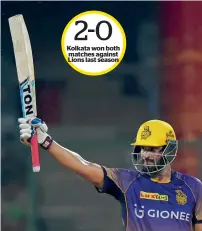  ?? PTI ?? Yusuf Pathan celebrates his half century against Delhi. —