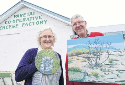  ?? PHOTO: RICHARD DAVISON ?? Craft works . . . Former horticultu­rists Beth and Peter Linklater prepare for the weekend opening of their new art gallery in the former Paretai Cheese Factory, near Balclutha, yesterday.