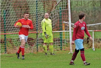  ?? ?? HOT SHOT: Callum Middleton scored a hat-trick in Kidsgrove Athletic’s 7-0 victory over Hawkins Sports.