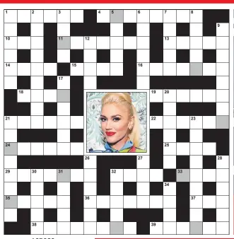  ?? ?? Rearrange the letters in the shaded squares to spell out the name of the celebrity in the centre of the grid