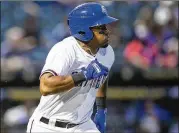  ?? NICK WAGNER / AMERICAN-STATESMAN ?? Round Rock infielder Hanser Alberto’s three hits, including a three-run homer, and four RBIs Thursday led Round Rock past Oklahoma City 8-4 .