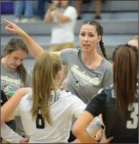  ?? (NWA Democrat-Gazette/Andy Shupe) ?? Bentonvill­e Coach Michelle Smith said “the unknown is what scares me” as uncertaint­y surrounds whether there will be a volleyball season this fall.