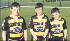  ?? ?? U12s Patrick O’Sullivan, Shane Krol and Darren Cahill, who won the East Cork Skills competitio­n.