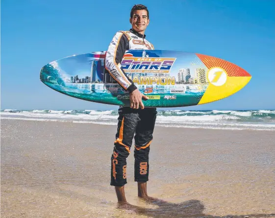  ?? Picture: JERAD WILLIAMS ?? Italy's Paolo De Conto at Surfers Paradise beach ahead of the Race of Stars karting event on the Gold Coast on Saturday.