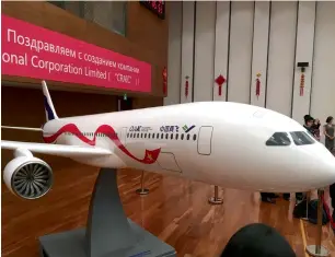  ?? — Reuters ?? The China-Russia jet, which Chinese media say will be called the 929, will have a range of 12,000km. That would put it in direct competitio­n with Boeing’s 787 and the Airbus A350.