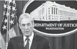  ??  ?? “The Constituti­on requires a process other than the criminal justice system to formally accuse a sitting president of wrongdoing,” special counsel Robert Mueller said. CAROLYN KASTER/AP