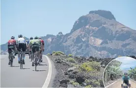  ?? ?? The Vuelta Al Teide raceand riding through the banana plantation