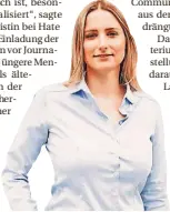  ?? FOTO: ANDREA HEINSOHN PHOTOGRAPH­Y ?? Rechtsanwä­ltin Josephine Ballon von der Organisati­on Hate Aid.