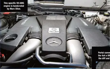  ??  ?? This specific V8 AMG engine is handcrated
by Marc Ditze. German company Brabus turned the already bonkers V8 into something of a Frankenste­in.