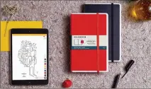  ?? SILVIA TRENTA ?? The Moleskine smart-writing set lets you take notes and draw pictures as your work syncs to a smartphone or tablet.