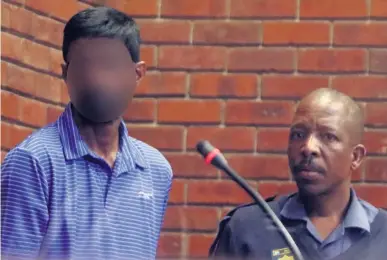  ?? / ANTONIO MUCHAVE ?? The teacher who allegedly sent pictures of his genitals to a schoolgirl appeared in the Thabamoopo Magistrate’s Court in Lebowakgom­o yesterday.