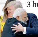  ??  ?? Prime Minister Narendra Modi embraces US President Donald Trump.