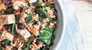  ?? ASHLEY MCLAUGHLIN ?? Rice, Beans, Tofu and Greens is one of Gena Hamshaw’s favorite vegan dishes.