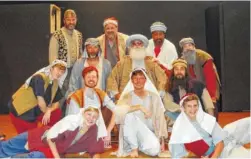  ?? CONTRIBUTE­D PHOTO ?? The cast of “Joseph and the Amazing Technicolo­r Dreamcoat” features, front row, Josh McCommon, Seth Brock, Mason Carter, Andrew Chauncey and Steve Williams. In the second row are Jax Wright. Tony Malone and Bill Jennings. Standing are Butch Ortwein, Dan Peterson, Bill Gist and Jim Griffin.