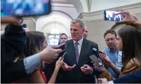  ?? Applewhite/AP ?? Kevin McCarthy, the House speaker, at the Capitol on Monday. He leads a Republican caucus demanding harsh spending cuts in return for raising the ceiling. Photograph: J Scott