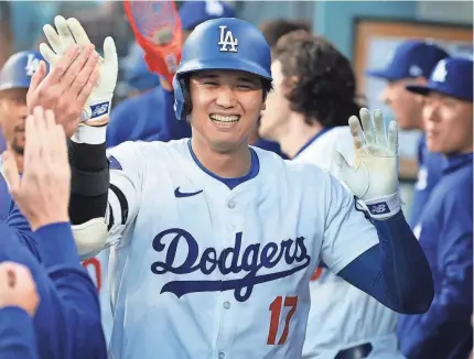  ?? KIYOSHI MIO/USA TODAY SPORTS ?? Dodgers designated hitter Shohei Ohtani is the front-runner for the National League MVP Award.