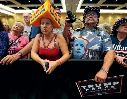  ??  ?? Donald Trump supporters may be asked to continue the struggle if their man loses the election next month.