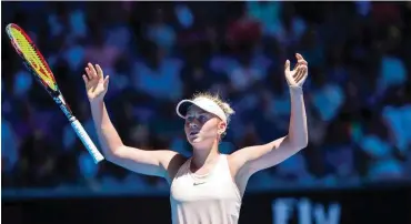  ?? Foto: imago/Chaz Niell ?? Unglaublic­h, aber wahr: Die 15-jährige Ukrainerin Marta Kostjuk steht in Runde drei der Australian Open.