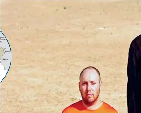  ??  ?? Il video Le immagini del video che mostrano la decapitazi­one del giornalist­a americano Steven Sotloff, prigionier­o dei jihadisti dell’Isis dall’agosto 2013