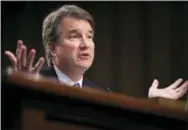  ?? THE ASSOCIATED PRESS ?? Supreme Court nominee Brett Kavanaugh testifies before the Senate Judiciary Committee on Capitol Hill in Washington on Sept. 5.