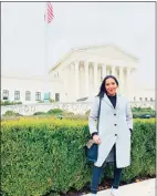  ?? Joseline Tlacomulco / Contribute­d photo ?? DACA recipient Joseline Tlacomulco stands in front of the Supreme Court in 2019.