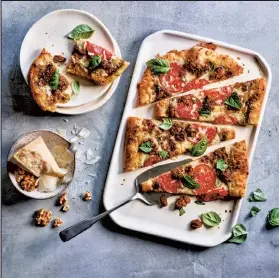  ?? Leigh Beisch / Family Features ?? Pizza with Plant-based Walnut Crumble