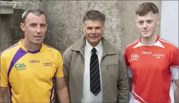  ??  ?? Tommy Hynes (left) with Ricky Barron (Co. Chairman) and Keith Armstrong.