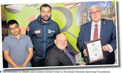  ??  ?? ●●The Diversity in Health and Leisure award went to Rochdale Hornets Sporting Foundation