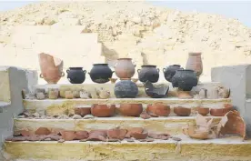  ?? Photo / AP ?? Vessels from an embalming workshop in Saqqara, Egypt.