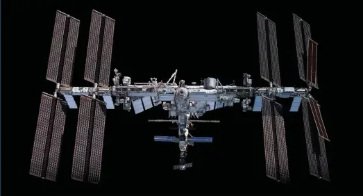  ?? Endeavour. NASA ?? UP IN THE AIR. Russia has cast doubt on its future participat­ion in the Internatio­nal Space Station, pictured here Nov. 8, 2021, from the SpaceX Crew Dragon