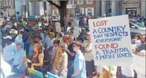  ?? BILL RETTEW JR. – DIGITAL FIRST MEDIA ?? More than 600 demonstrat­ors attended Saturday’s Families Belong Together Rally in West Chester.