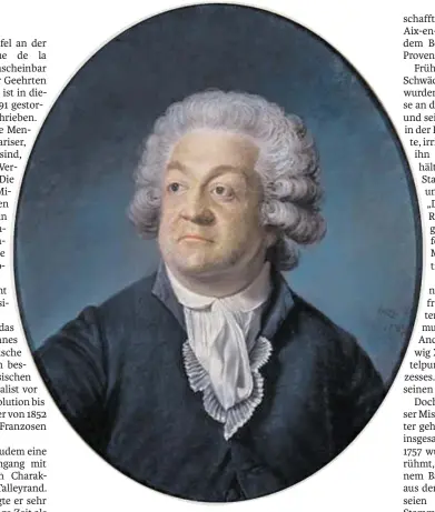  ?? BILD: SN/WIKIPEDIA ?? Honoré Gabriel Victor de Riqueti, Marquis de Mirabeau, im Porträt von Joseph Boze, 1789.