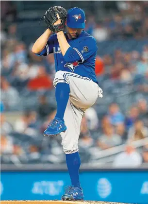  ?? MIKE STOBE GETTY IMAGES ?? Marco Estrada would like to win, but the free agent-to-be could see himself mentoring the Blue Jays’ young pitchers next year. Ideally, of course, he could do both. “I could help them out.”