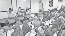  ?? 2014 PHOTO BY FACEBOOK ?? Girls Who Code founder Reshma Saujani, right, Facebook Chief Operating Officer Sheryl Sandberg, middle, and Eva Cole, a graduate of Girls Who Code. Cole led a Q&amp;A session in 2014.