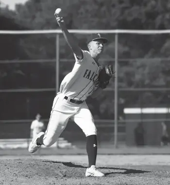  ?? PAUL W. GILLESPIE/CAPITAL GAZETTE ?? Severna Park pitcher Nick Carparelli throws in the second inning of Saturday’s 4A East Region II championsh­ip game against Leonardtow­n.