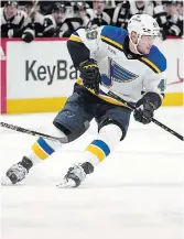  ?? DAVID ZALUBOWSKI THE ASSOCIATED PRESS FILE PHOTO ?? The St. Louis Blues have reportedly agreed to trade centre Ivan Barbashev to the Vegas Golden Knights.