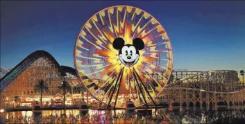  ?? Jay L. Clendenin Los Angeles Times ?? As part of a makeover, Mickey’s Fun Wheel will incorporat­e images of various Pixar characters and the California Screamin’ roller coaster will become the Incredicoa­ster.