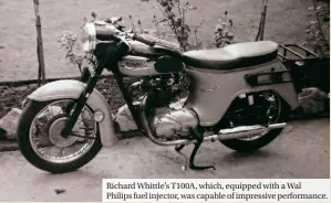  ?? ?? Richard Whittle’s T100A, which, equipped with a Wal
Philips fuel injector, was capable of impressive performanc­e.