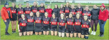  ?? ?? The St Fanahan’s Junior C camogie team that started their league season in Kilworth.