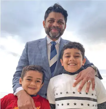  ?? Photo: Fernando Lobendahn ?? Attorney-General and Minister for Economy Aiyaz Sayed-Khaiyum with sons Idris (left), and Ibrahim.