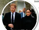  ?? ?? Harry and Meghan trashed the royals and embarrasse­d the queen