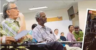  ??  ?? K.S. Maniam (second from left) listening to a question from the floor.