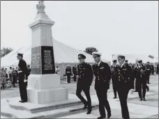 ??  ?? RESPECTS The Duke of Edinburgh, General Sir Peter Whiteley and Lord Lieutenant Hants walk to new Royal Marines Museum on August 1, 1975